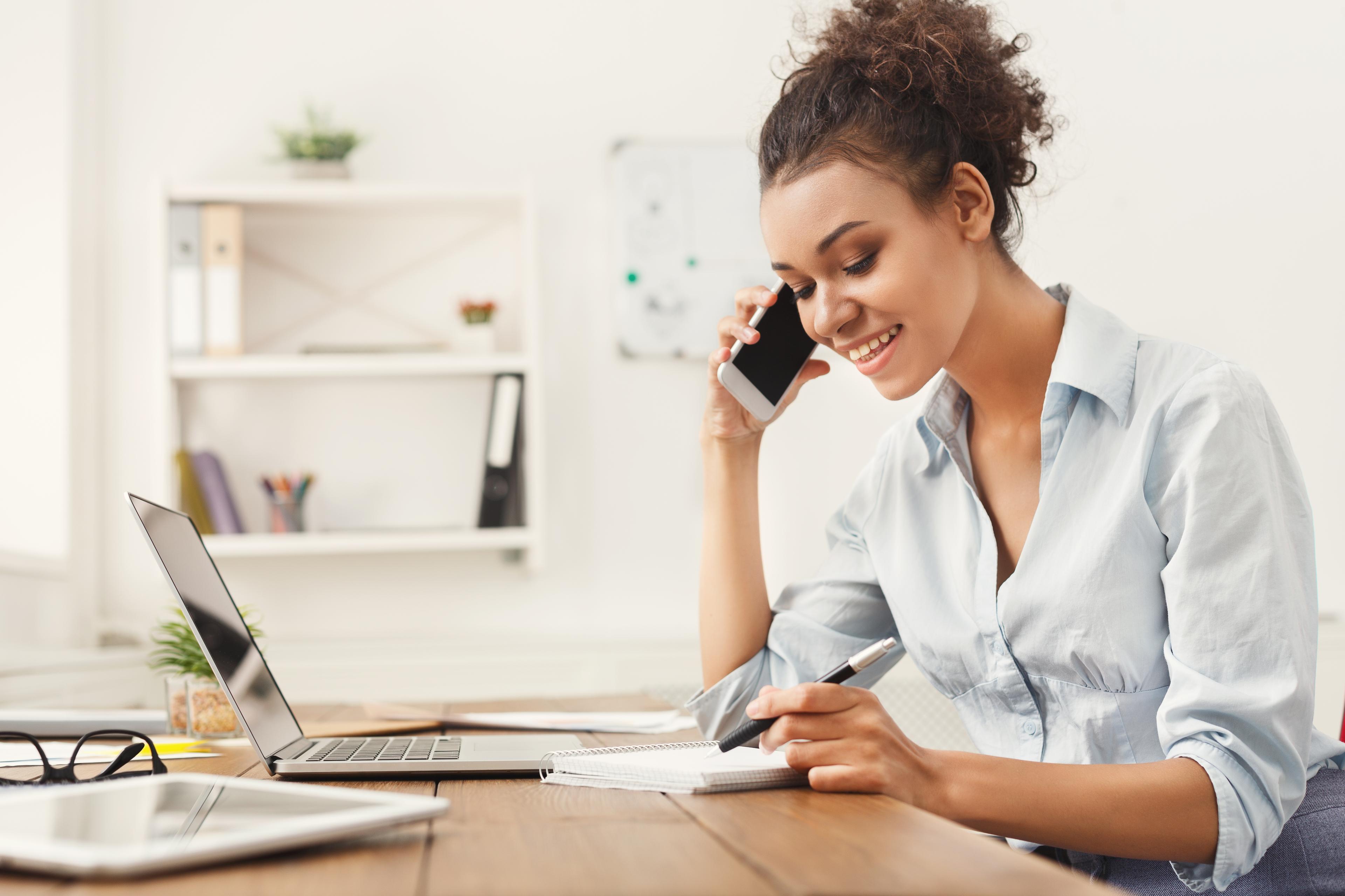 woman working on taxes
